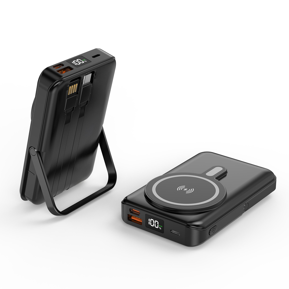 THOUSTA 맥세이프 보조배터리 20000mAh 고속 무선충전 대용량 케이블 일체형 잔량표시: retailer-supplied image