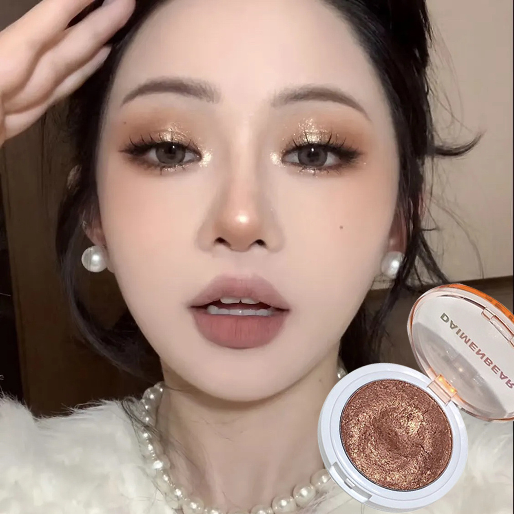 TEMU 코 얼굴 블링 블링 섬세 하이라이터 블링 물광 하이라이터 으깬 감자의 고광택 산뜻한 하이라이터 아이섀도우 젤리
