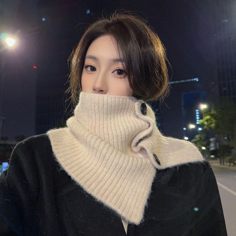 TEMU 여성 겨울 신상품 버튼 스카프 다용도 고급 터틀넥 스카프 풀오버