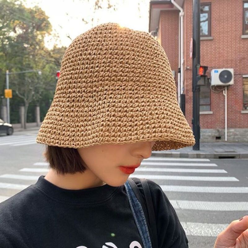 TEMU 여름 밀짚모자 챙넓은 여성 휴양지 바캉스 비치 여행 산책 버킷햇 벙거지