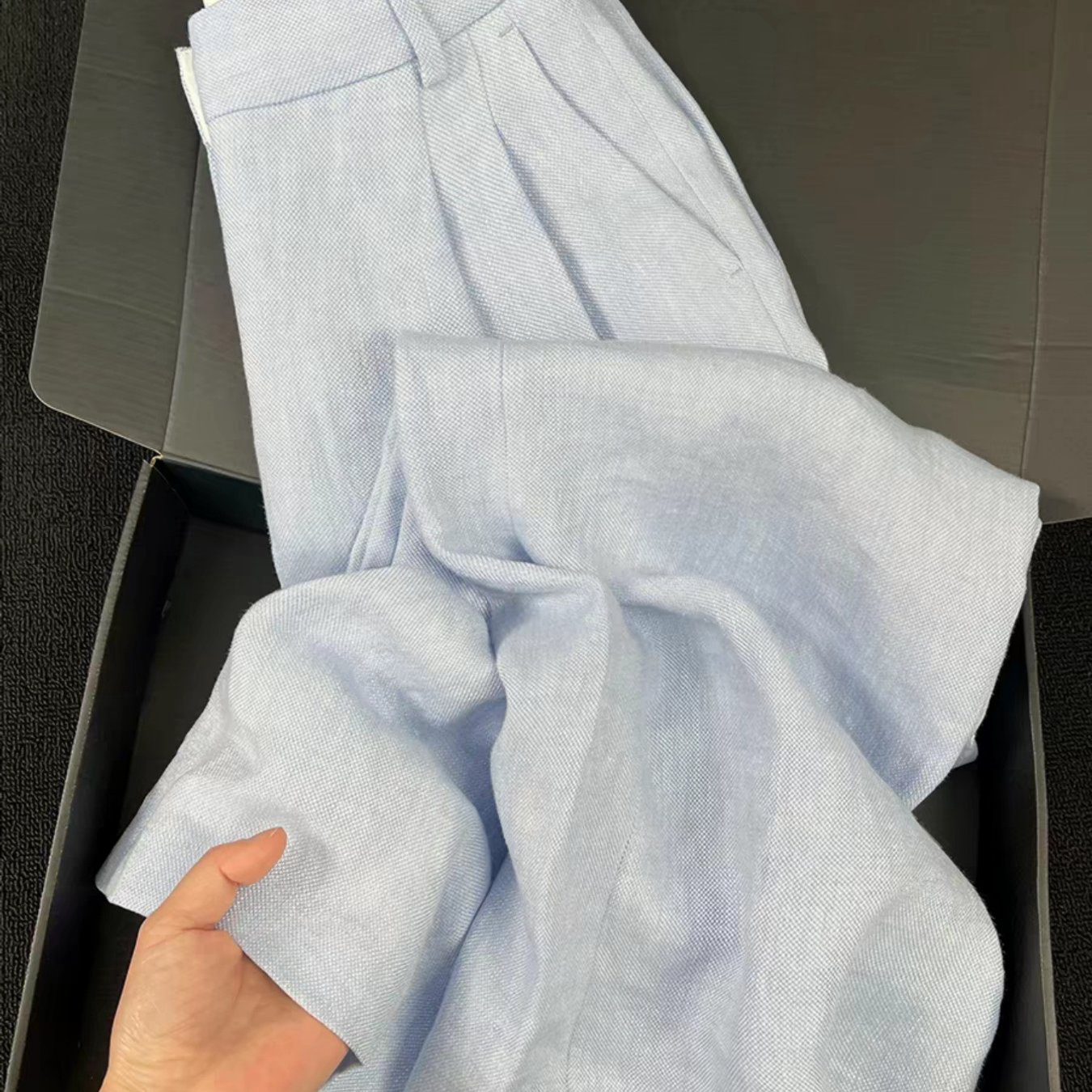 TEMU 올드머니 스타일 블루 드레이프드 와이드 레그 여성용 여름 신상 루즈핏 편안하고 시원한 팬츠