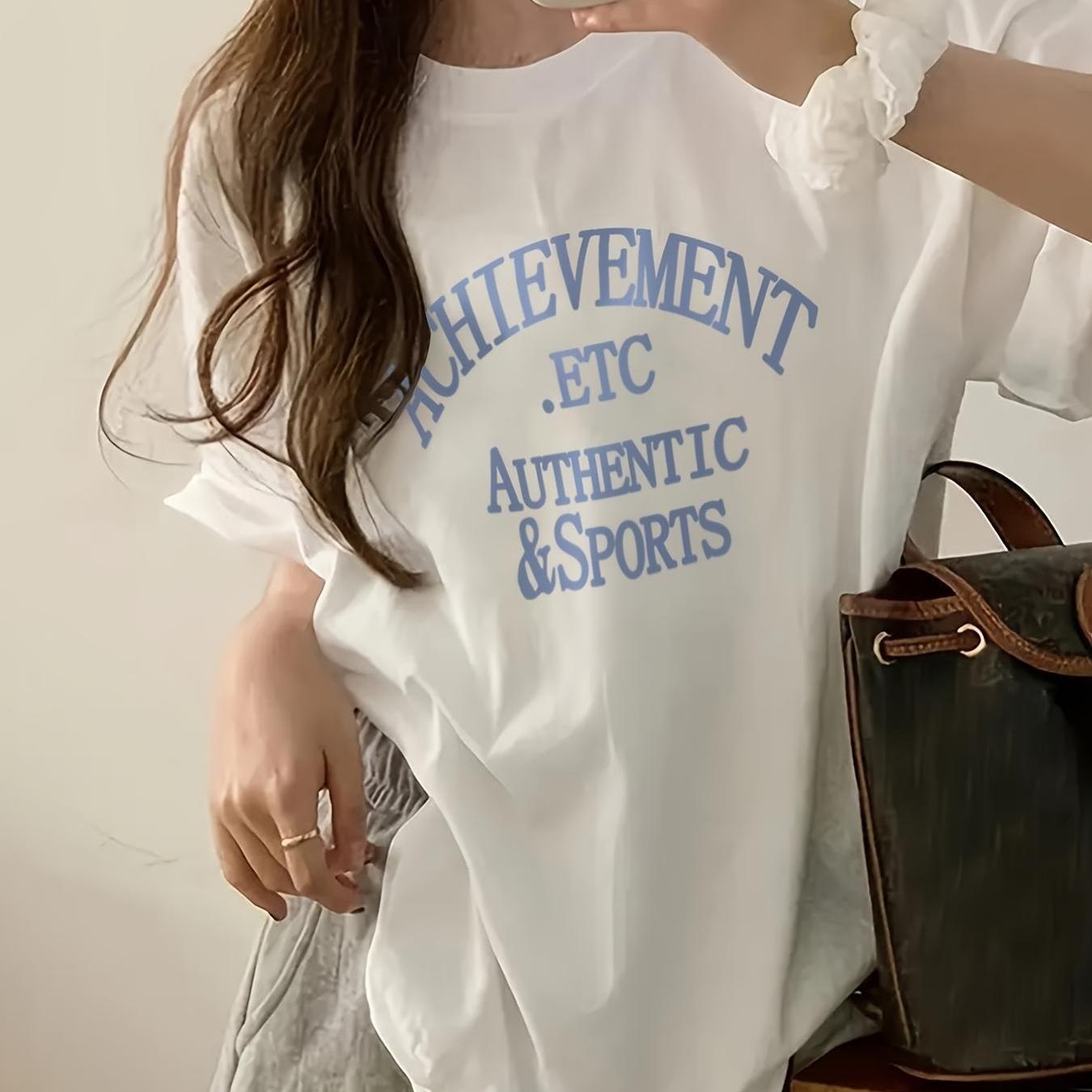 TEMU 플러스 사이즈 여성 반팔 티셔츠 - 일본 스타일 한국 스타일 루즈핏 라운드 넥 캐주얼 탑, 봄 여름 가을에 적합, 통기성 있는 원단, 세탁기 세탁 가능, 스포츠 미학 티, 비침 방지 소재, 유니섹스, 커플 스타일