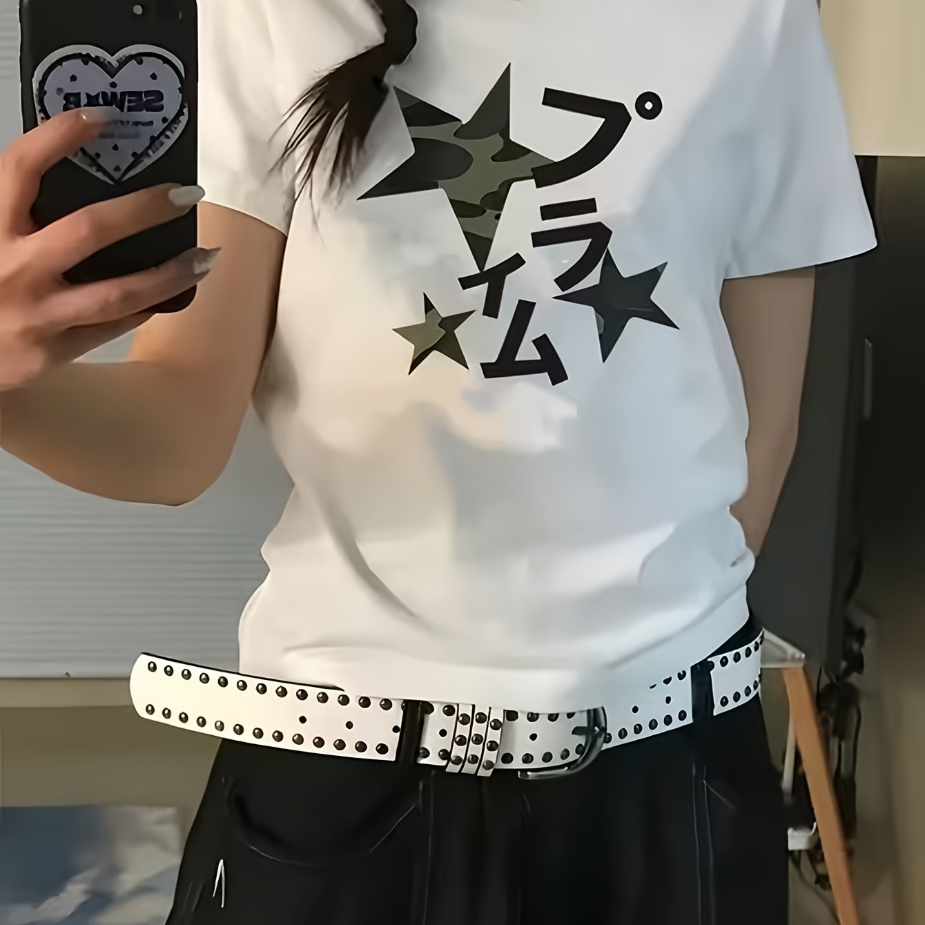 TEMU 여성용 라운드 넥 반팔 루즈핏 캐주얼 탑 세탁기 사용 가능, 봄, 여름, 가을, 겨울용 프린트 패턴 티셔츠, 유니섹스, 커플 스타일