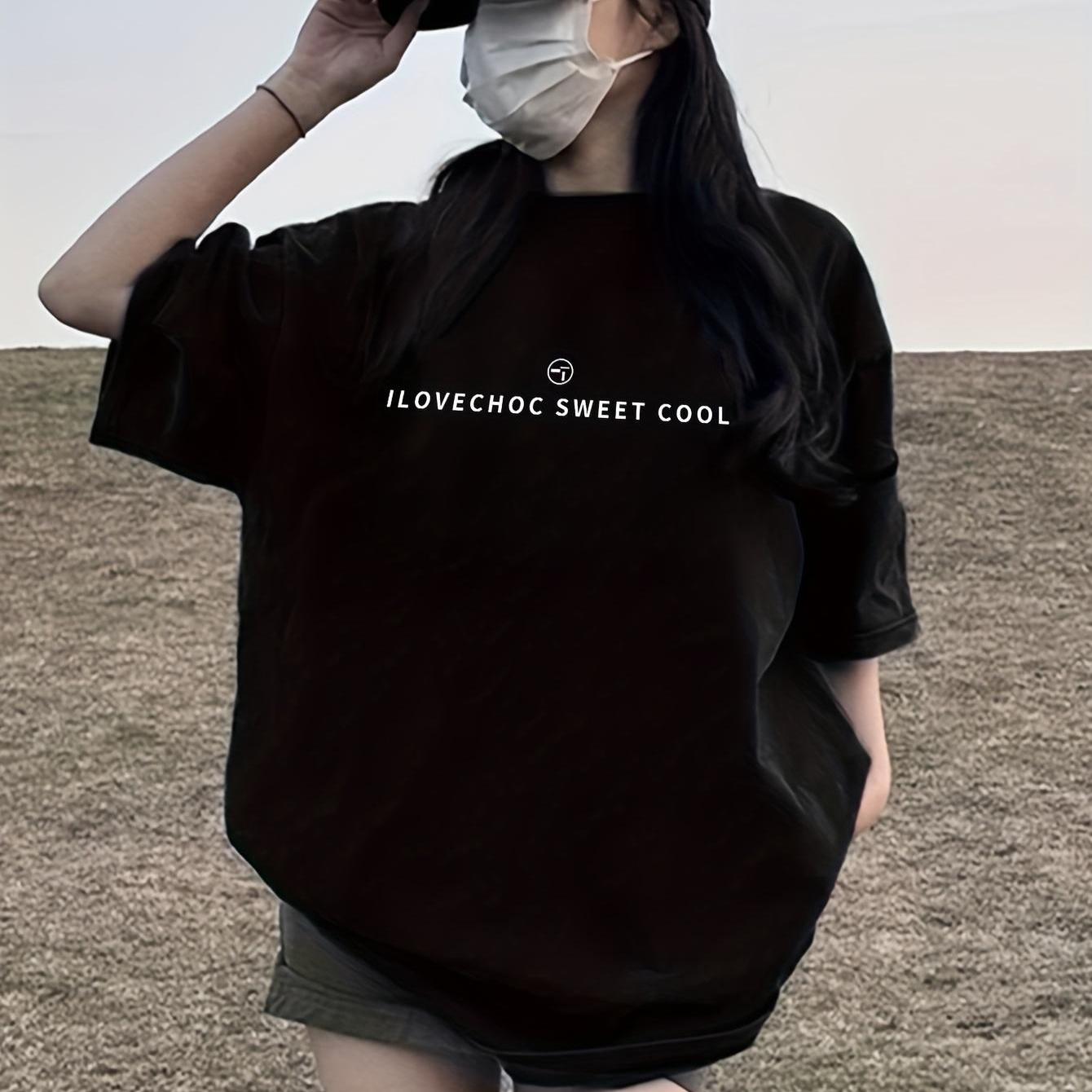 TEMU 여성용 반팔 티셔츠, 봄여름 신상품, 한국 스타일, 루즈핏, 단색 풀오버, 다용도 간편 상의, 여성용 패셔너블 트렌디 출퇴근 상의, 여성용 단색 티셔츠