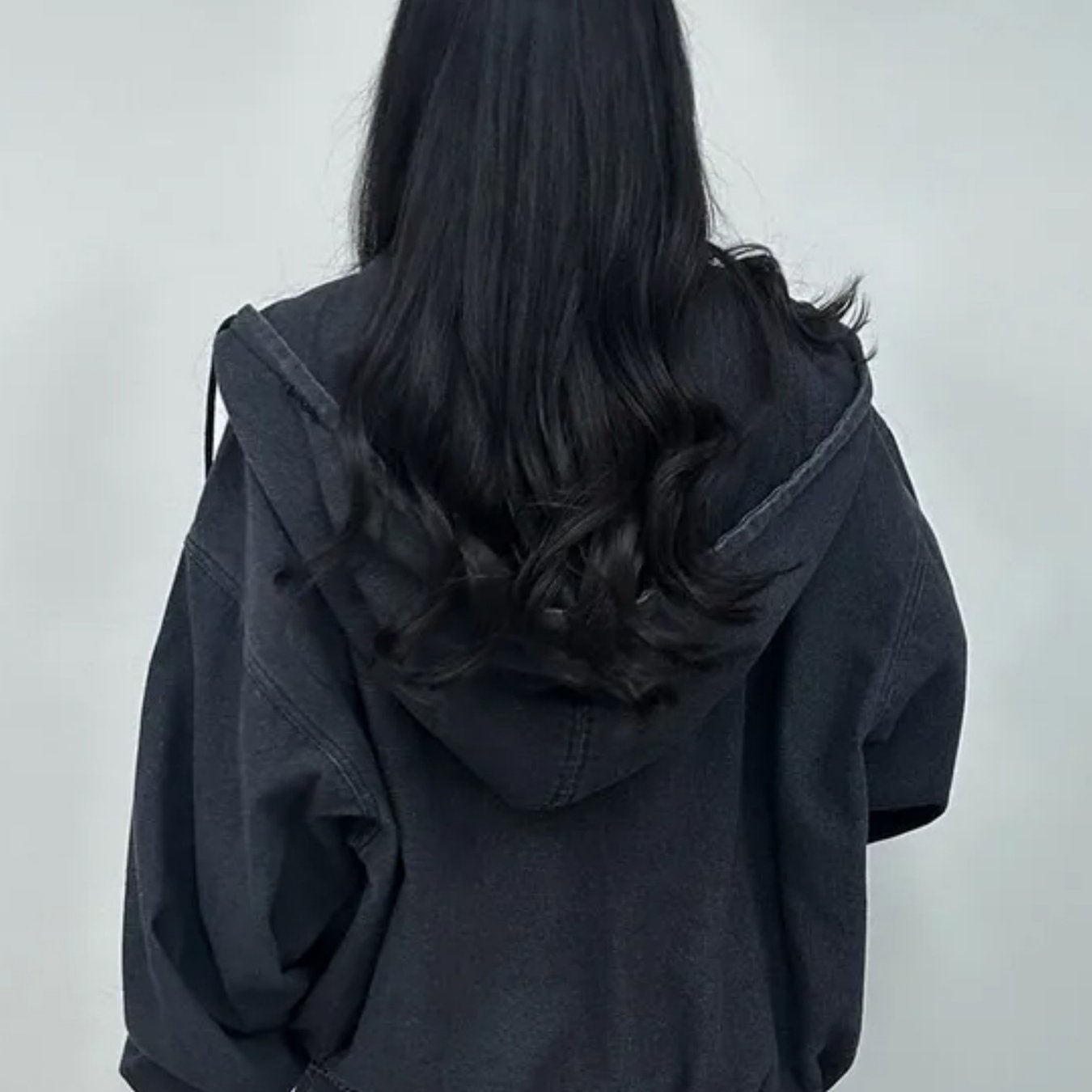 TEMU 쉽게 배송되는 시크한 루즈핏 후드 캐주얼 데님 재킷