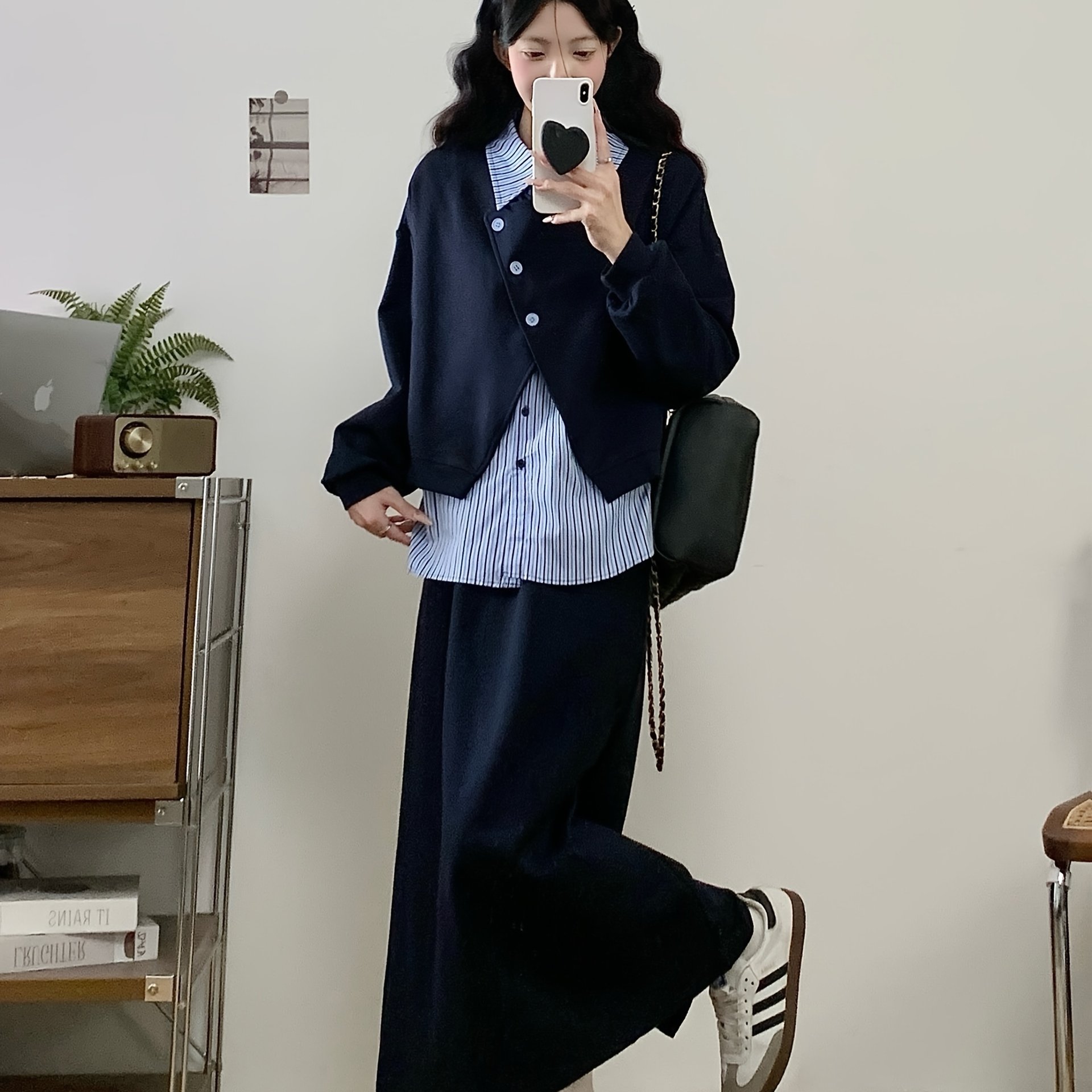 TEMU 플러스 사이즈, 플러스 사이즈 여성용 한국 패션 다용도 투피스 세트, 효과가 있는 곡선미 여성을 위한 스타일리시 스커트 아웃핏
