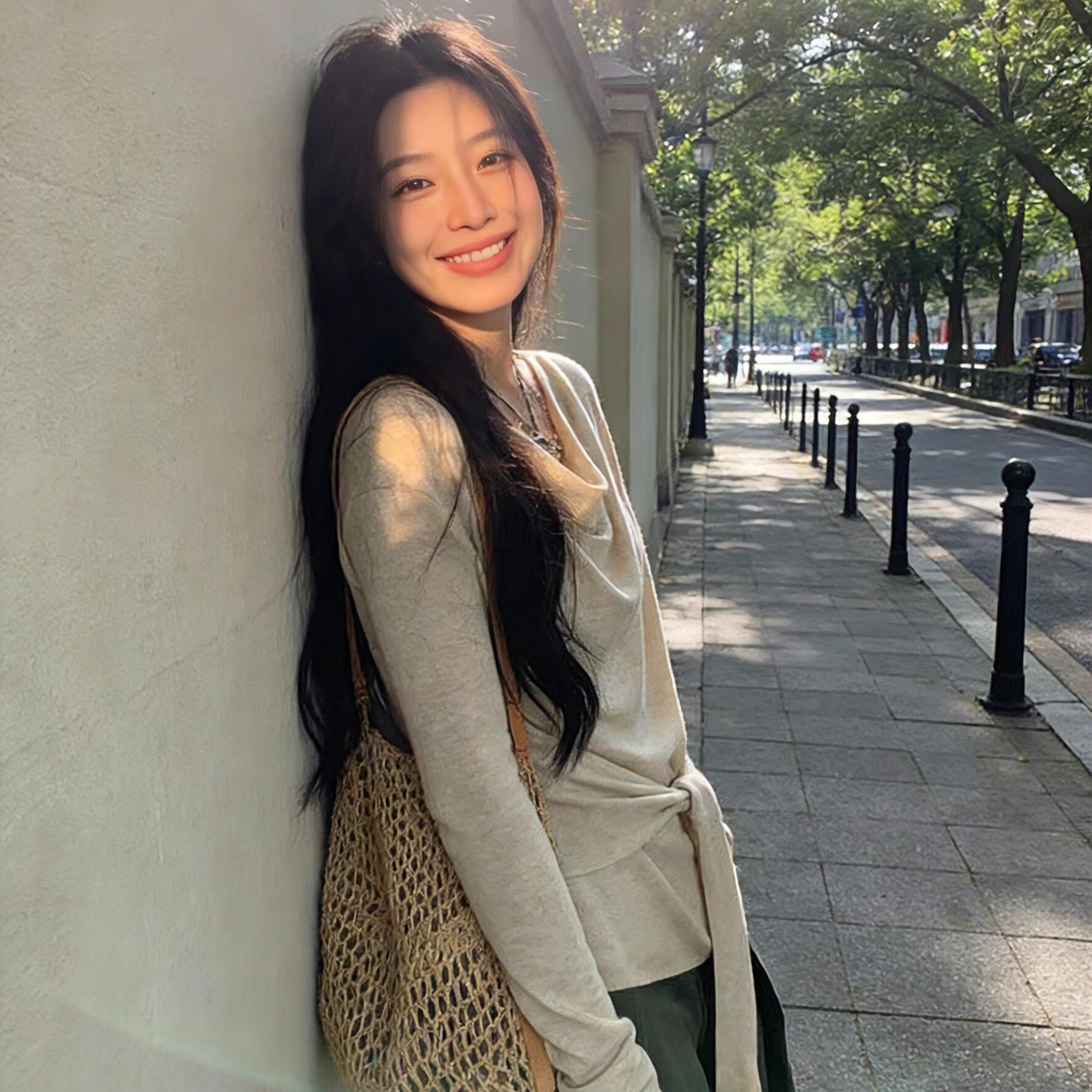 TEMU 도착품 새해 가을 매력 프렌치 기질 스트랩 허리 미백 여성용 가을 상의
