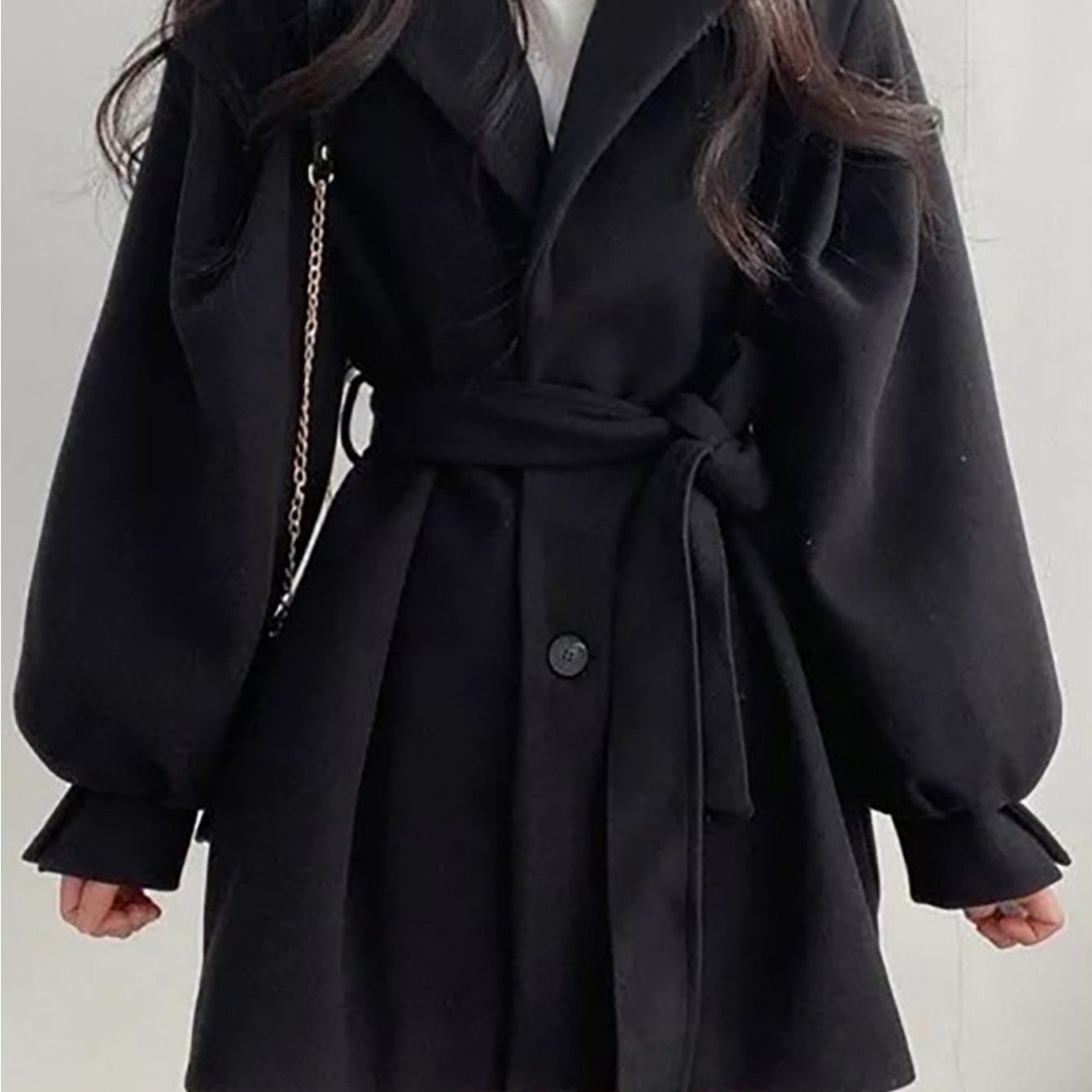 TEMU 여성 춘추 계절 트렌치 패션 고급스러운 벨트 데일리 아우터 긴팔 슬림핏 통근 웜 슬림소녀