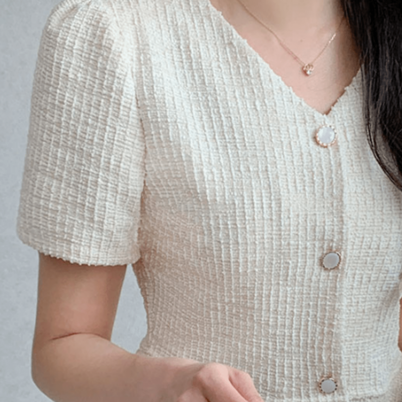 TEMU 여성용 칼라 이중 레이어 러플 밑단 반팔 셔츠