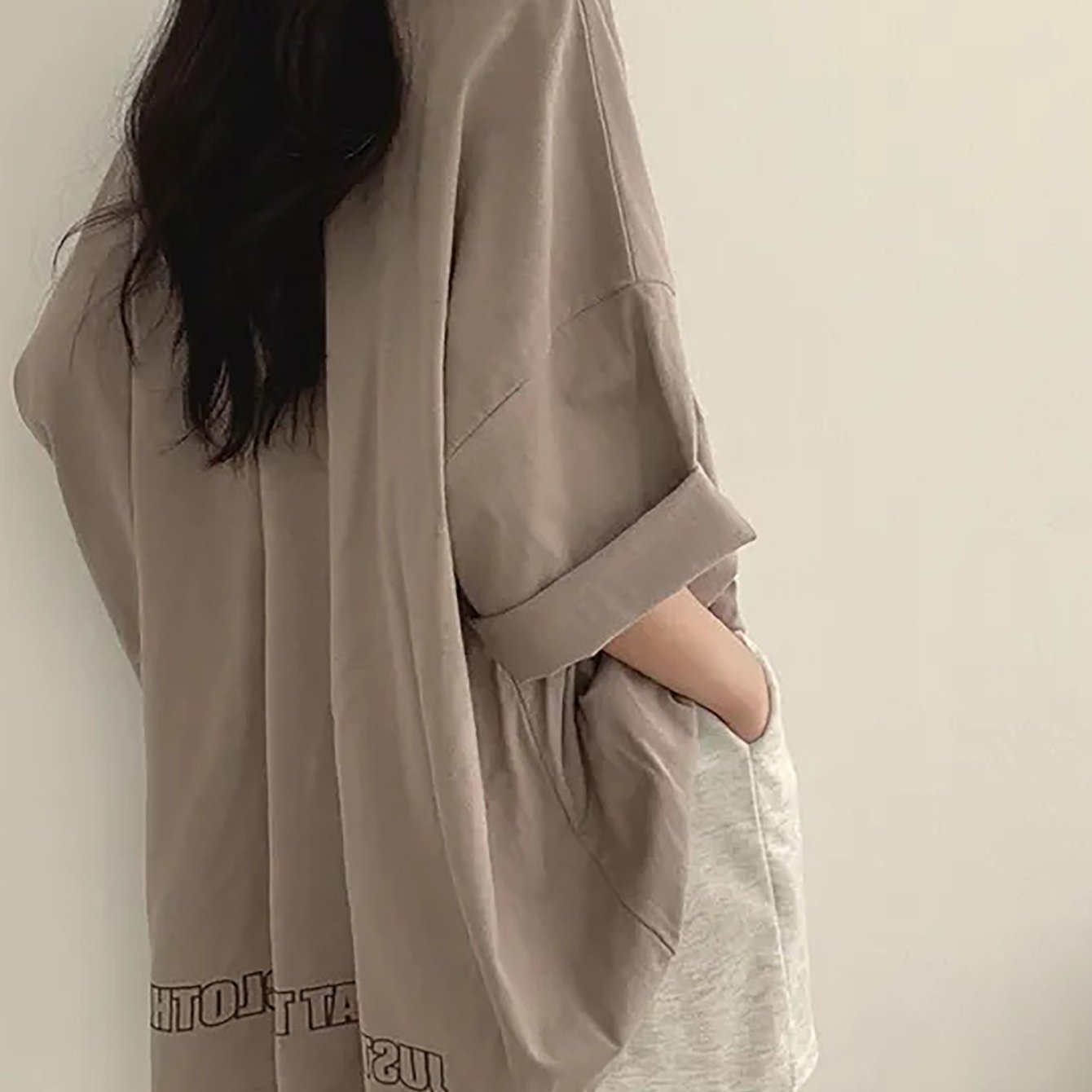 TEMU 여성 오버핏 반팔티셔츠 루즈핏 롱티셔츠 레터링 박시핏 체형커버 빅사이즈 여리여리한 편안한 여름 데일리 꾸안꾸 마실룩 등원룩