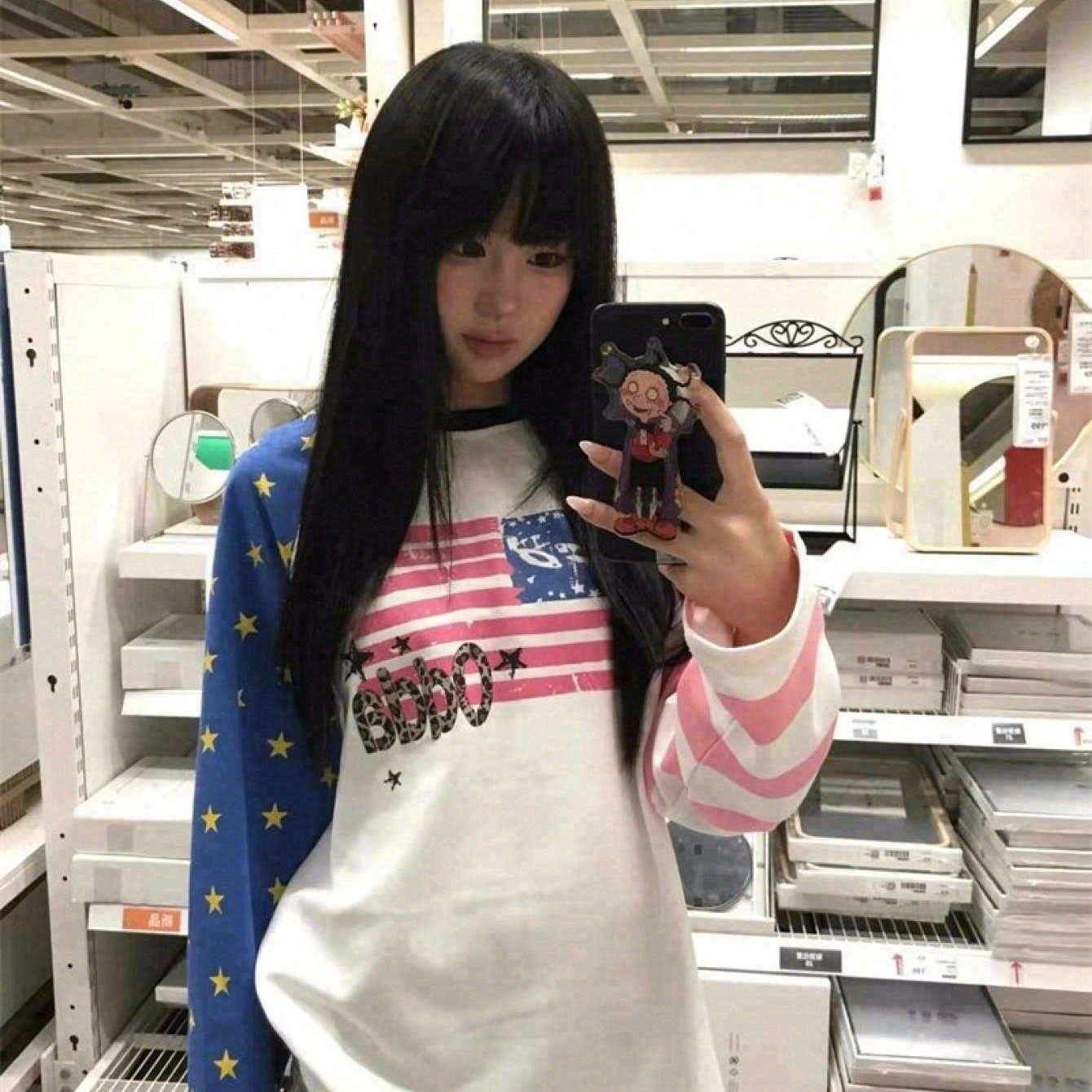 TEMU 여성용 봄가을 캐주얼 백백 칼라 긴팔 티셔츠