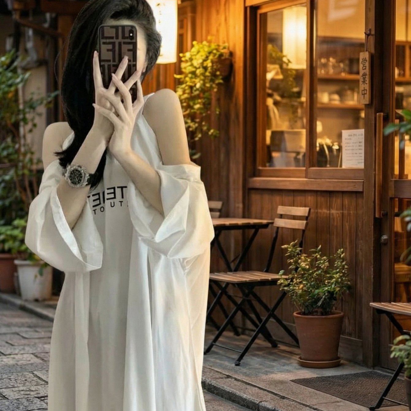 TEMU 여성 오프숄더 어깨트임 티셔츠 원피스 루즈핏 오버사이즈 아쿠비룩 힙한 스트릿 미니원피스 체형커버 여리여리한 팔뚝커버 롱티셔츠 꾸안꾸 마실룩 화이트