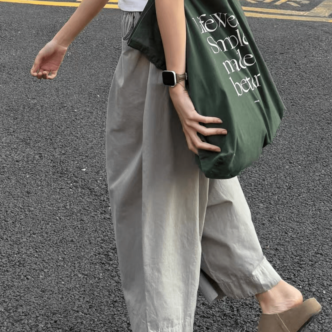 TEMU 여성용 그레이 속건성 와이드 레그 팬츠 여름 루즈 레이지 스타일 캐주얼 팬츠