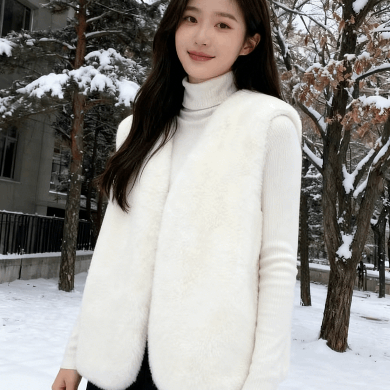 TEMU 여성용 패션 조끼 -가을/겨울 베이직 캐주얼 민소매 자켓 슬림소녀