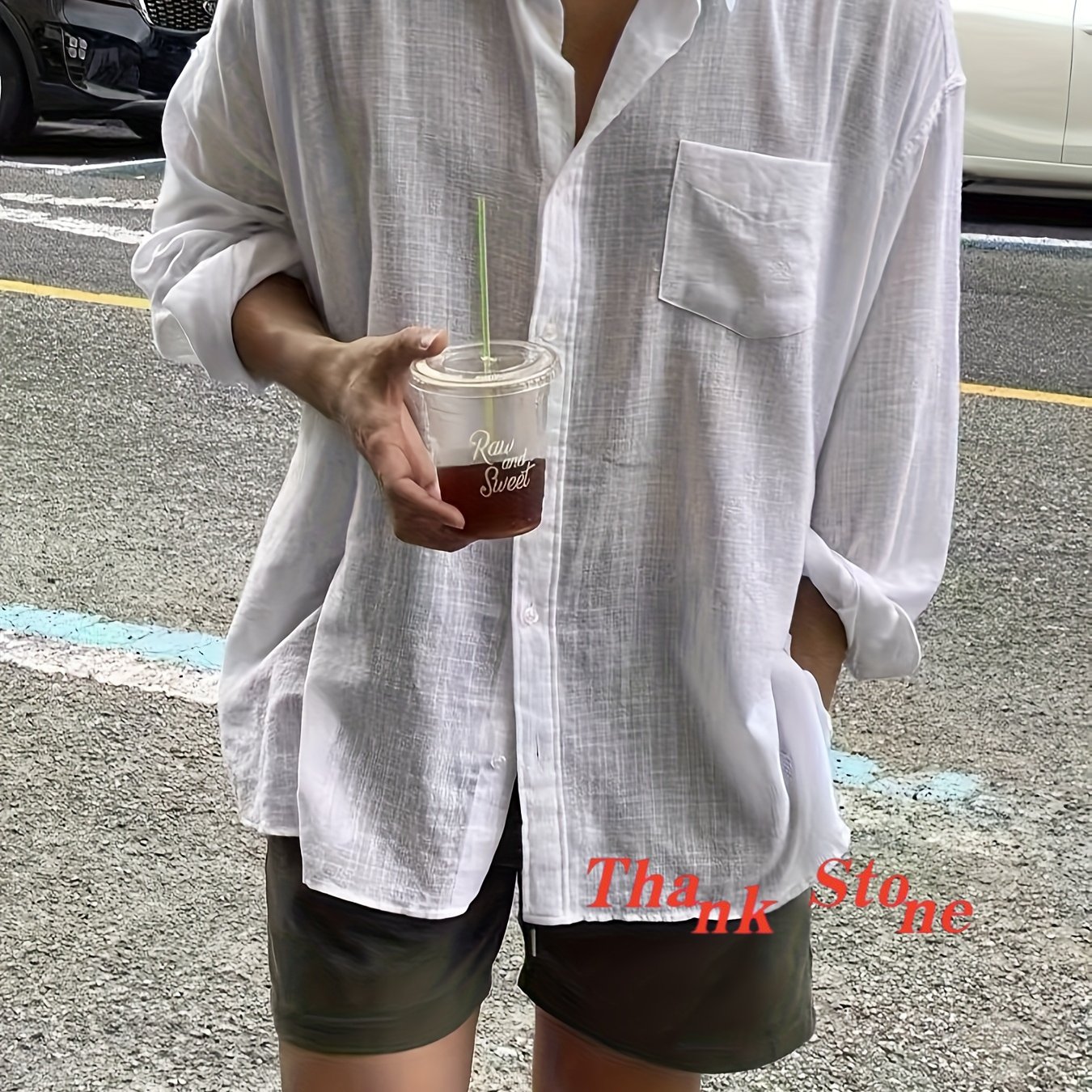 TEMU 남성용 린넨 피부 친화적 통기성 루즈 캐주얼 셔츠