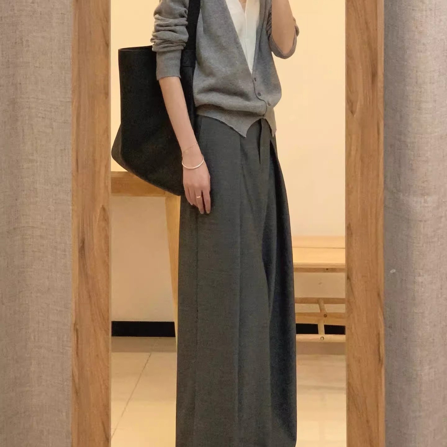 TEMU 여성 봄철 가을 겨울 핏감좋은 브이넥 투인원 카디건