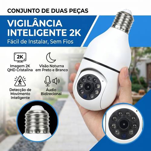 imagem do item câmera de segurança inteligente sem fio residencial, resolução para 2k, soquete e27, ideal para moradores, lojistas e proprietários de imóveis, para monitoramento e segurança residencial e comercial