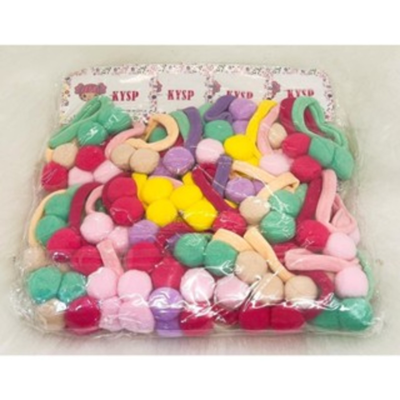 TEMU Elstico Pom Pom,, , Para Cabelo Com Enfeite 48 Peas