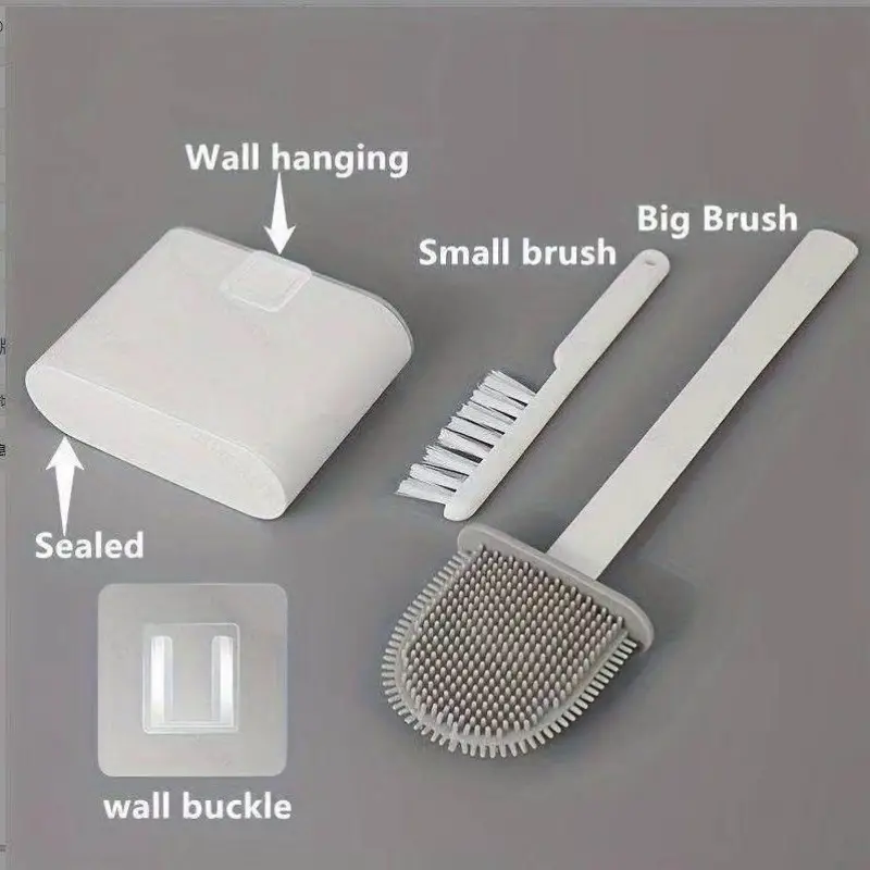 2 escova de silicone para vaso sanitário - base de banheiro , eficiênci 2