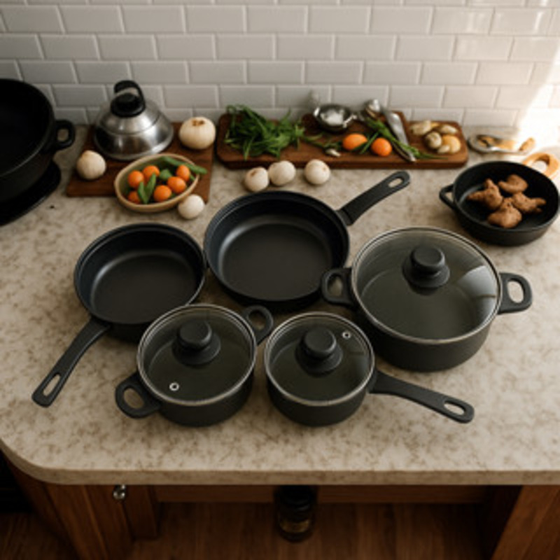 TEMU Conjunto De Panelas 14 Peas Antiaderente Tampa Vidro