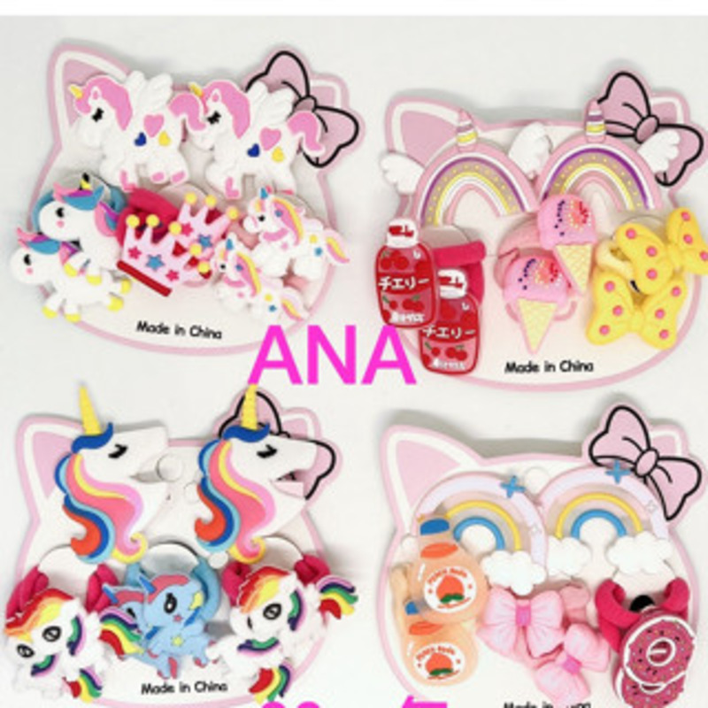 TEMU Kit 8 Peas Elstico+ De Cabelo Infantil Modelos Aleatorios Desenho Borracha