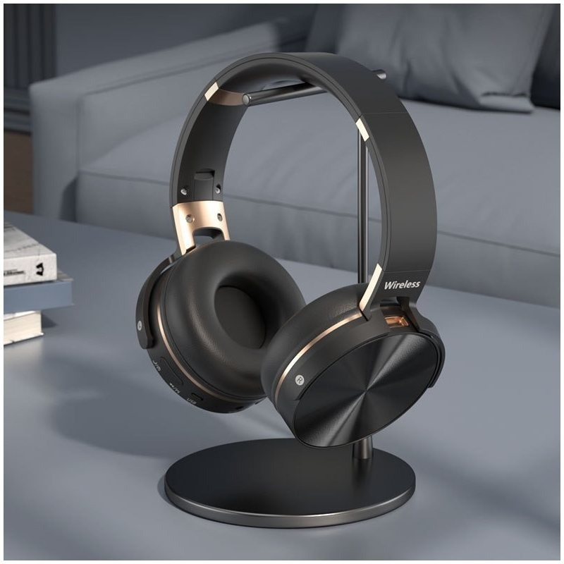 Fone de ouvido KODI preto com textura metálica