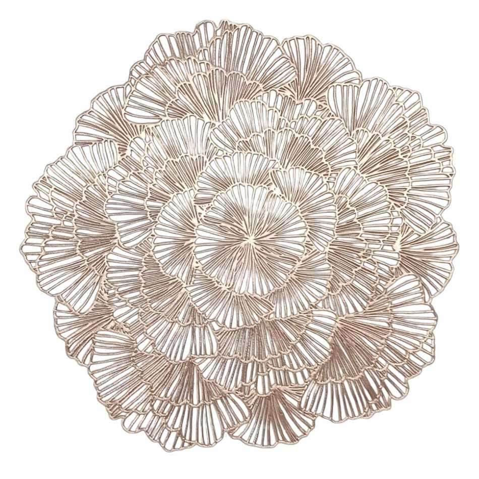 TEMU Jogo Americano Sousplat Mesa Posta Jantar Design Flor Kit Peas - Redondo