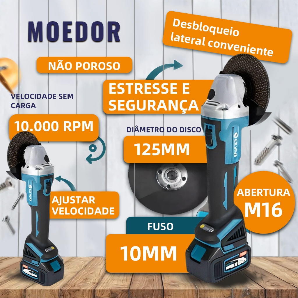 brushless kit 4   ferramentas martelete esmerilhadeira lixadeira parafusadeira chave impacto   baterias 68v detalhes 2