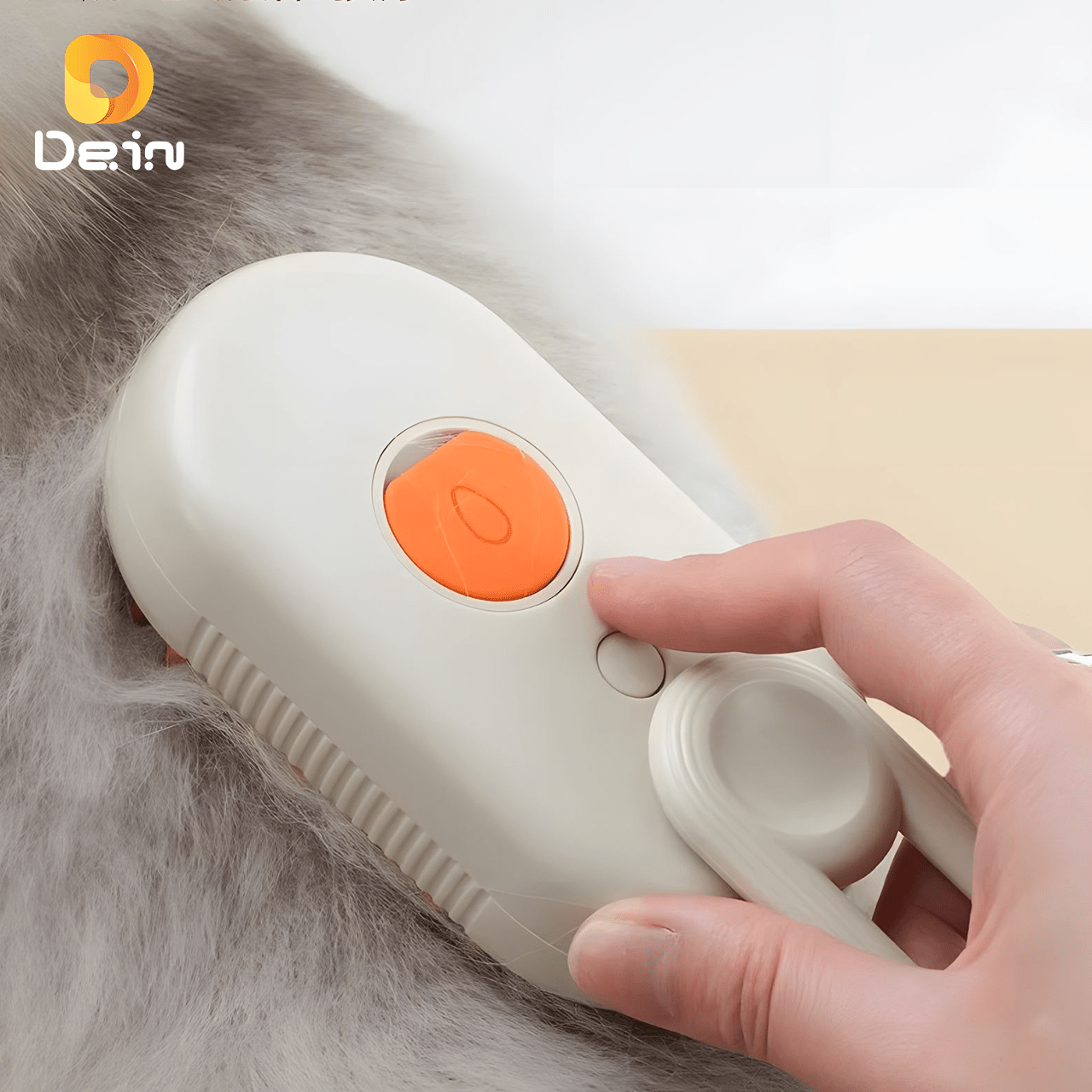 escova el&eacute;trica para banho e massagem de cachorro e gato com spray recarreg&aacute;vel usb removedora de pelos detalhes 3
