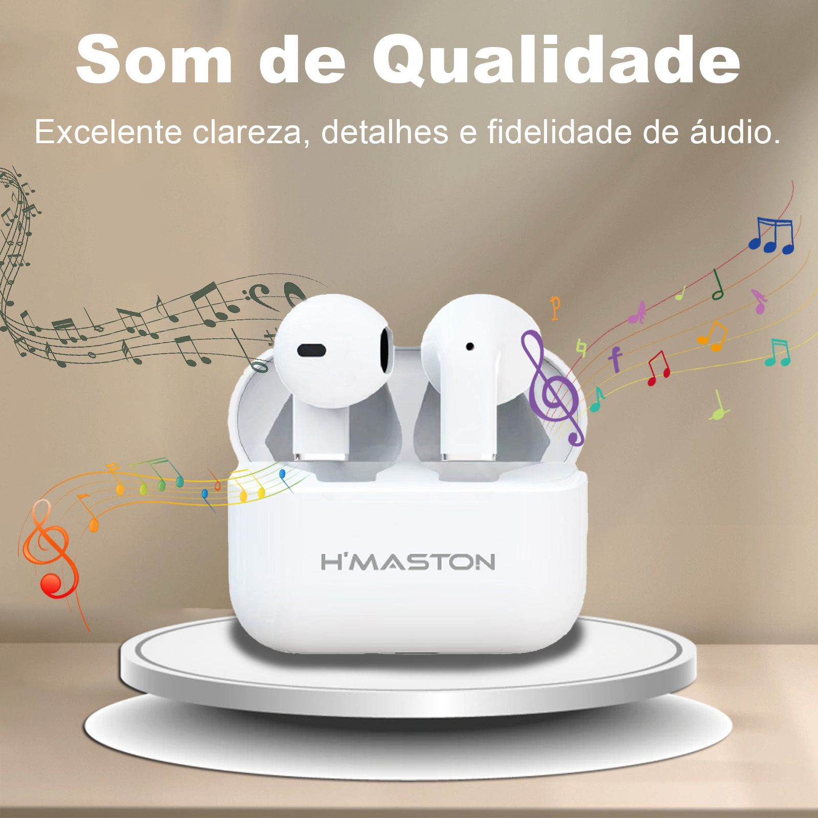 F917 Fone de Ouvido Bluetooth 5.3 Tws Fone Sem Fio Tws com Microfone Controle de Toque Som HiFi - imagem 2