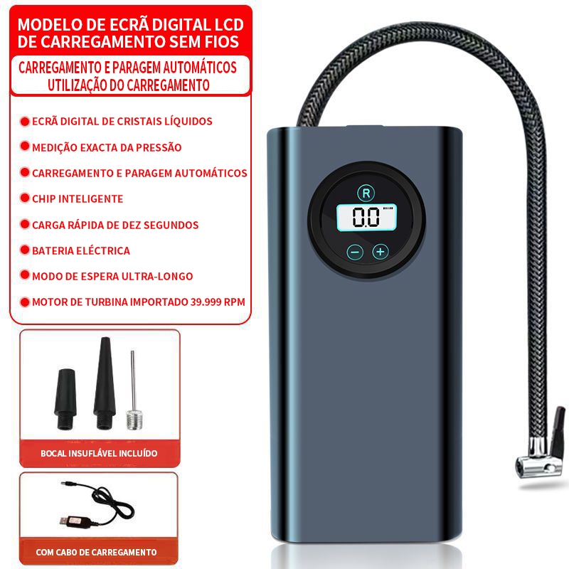 TEMU Bomba de ar portátil, bomba de ar sem fio adequada para pneus, bolas, camas de ar, etc.