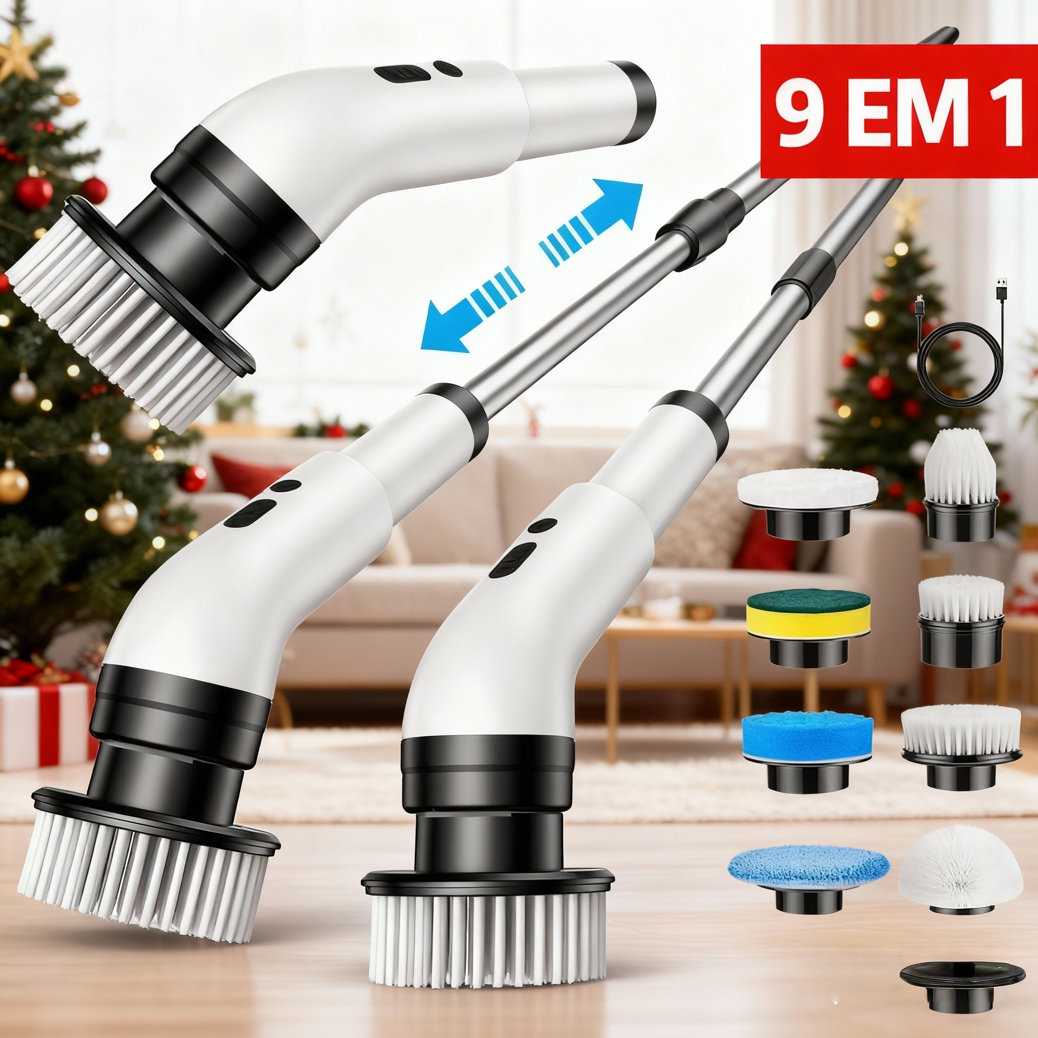 Limpador elétrico. Equipado com várias cabeças de escova intercambiáveis - imagem 1