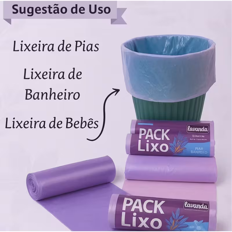 Detalhe do saco de lixo com tecnologia de neutralização de odores