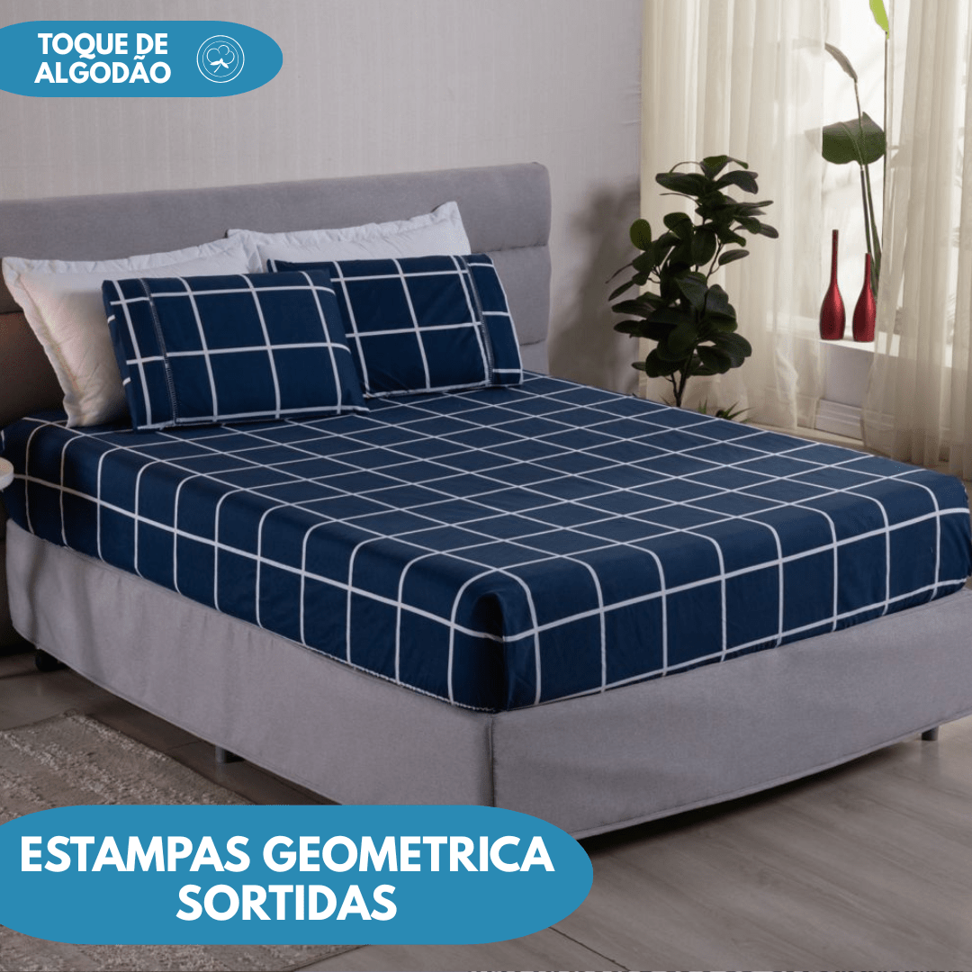 TEMU Jogo Lençol Estampado Premium 400 King 3 Pçs Cama Box