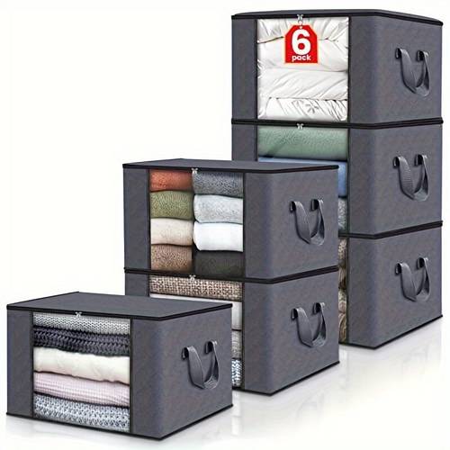 6pcs set of tnt covered anti dust multi use closet organizers for clothes and shoes with lids