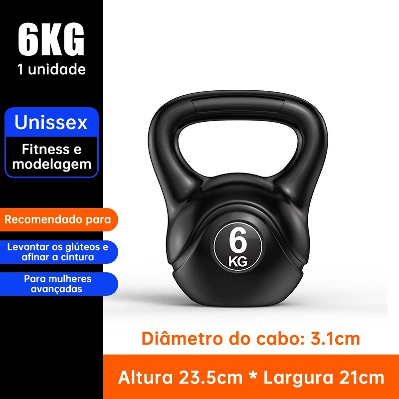TEMU Kettlebell 10KG Halteres para Yoga e Corporal – Kettlebell Revestido em PVC