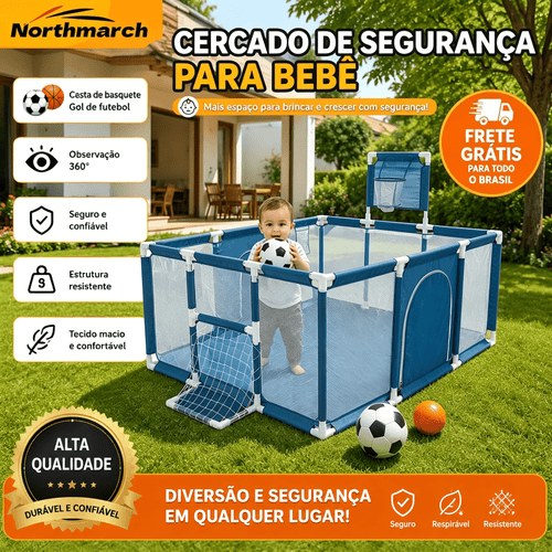 cercadinho para bebês com aro de basquete e gol de futebol, seguro. guarda-corpo, adequado para uso doméstico, o bebê enquanto .