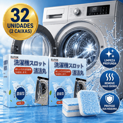 pastillas efervescentes de limpieza para lavadora 16/32 - eliminador universal de , suciedad y olores para una