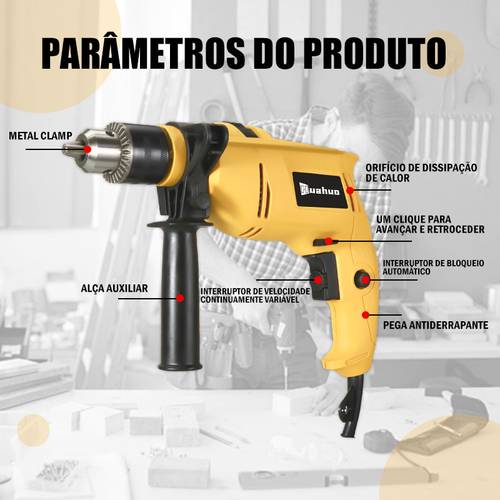 furadeira parafusadeira de impacto 220v ou 110v