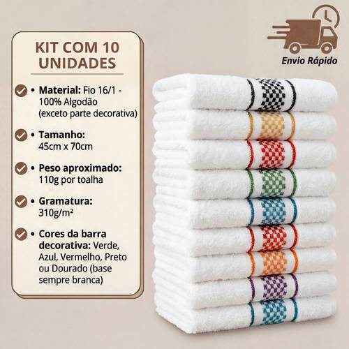 Premium Jacquard Terry Cloth Checkered Large Cup Dish Towel Set, 10-Piece Kitchen Towel Kit