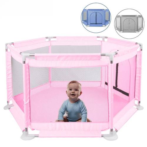 cercadinho infantil hexagonal portátil para bebê menina - seguro, sem , de , de confortável, tecido e estrutura em plástico cor