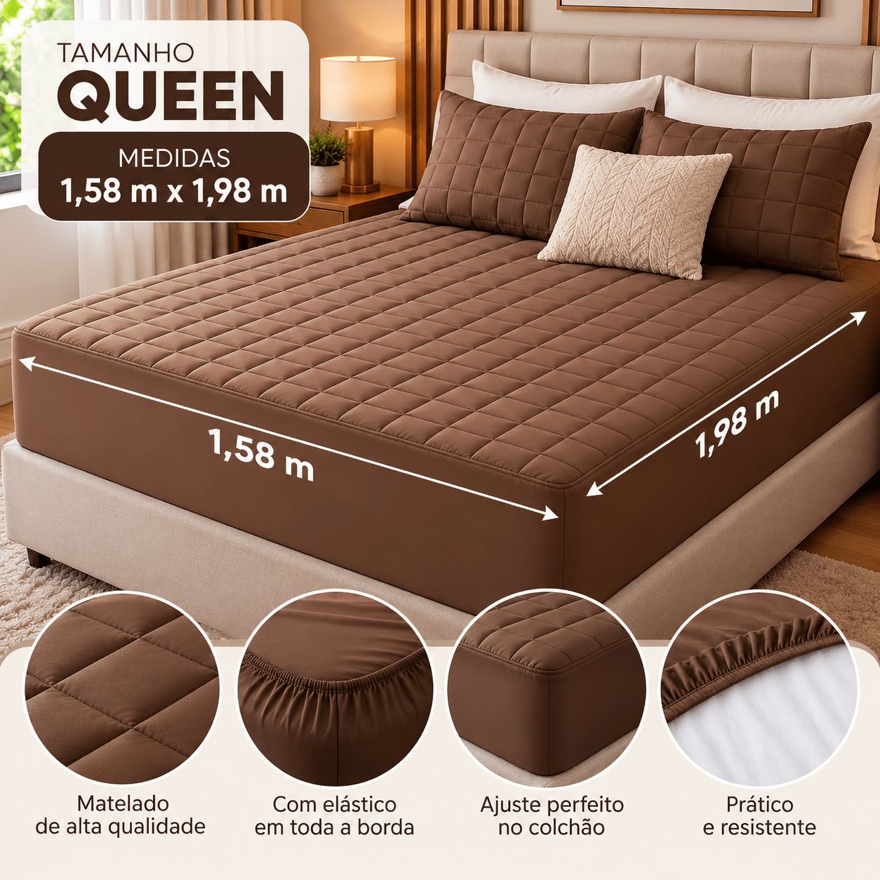 imagem do item capa de colchão protetor impermeável queen matelado   de lavar com elástico contra líquidos