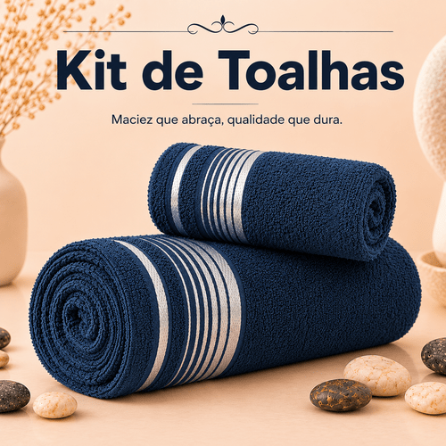 imagem do item kit 2 toalhas coleção ônix para banheiro 100%algodão