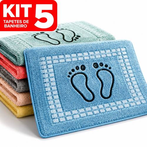 imagem do item kit 5 tapete piso premium 40x60cm toalhinha para banheiro pezinho