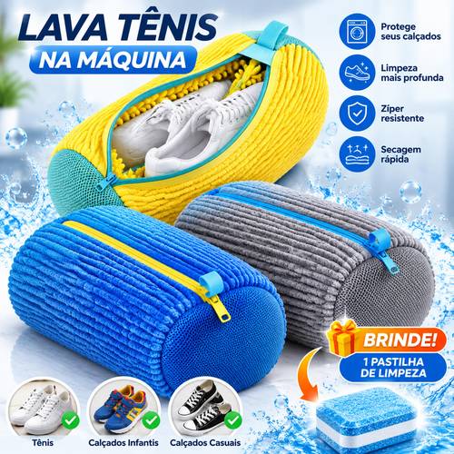 imagem do item saco para lavar sapatos + de limpeza para máquina de lavar, bolsa protetora para calçados, kit de limpeza para casa, cor enviada aleatoriamente