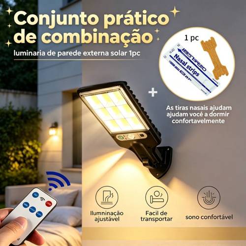 imagem do item luzes solares para estacionamento exterior, luz exterior com sensor de e 108 lâmpadas, 3 adequado para paredes, , garagens, pátios, lâmpada solar 1pc +tira de nariz 1pc