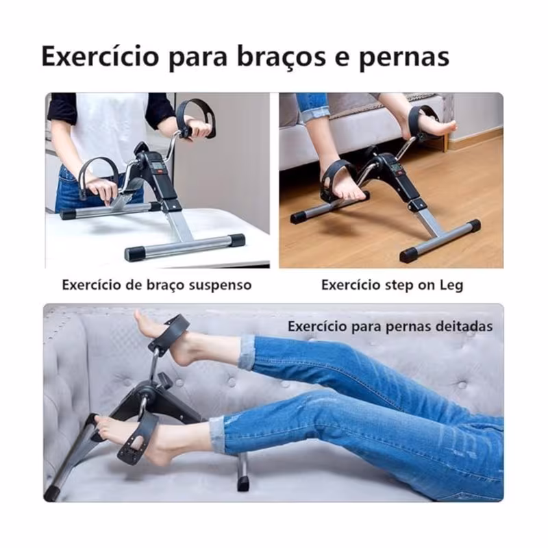 Mini Ciclo Bicicleta Bike Fisioterapia Idosos Braços Pernas。Bicicleta de exercício para pernas e braços: - imagem 2