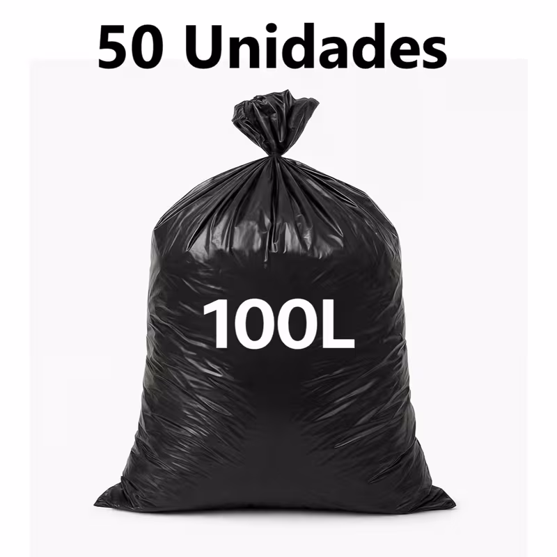 Pacote de 50 unidades de sacos de lixo reforçados