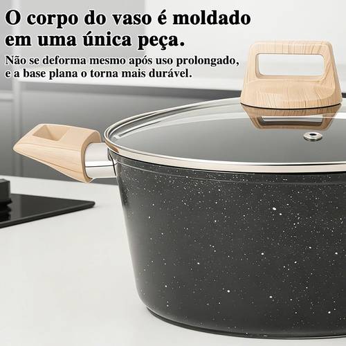 imagem do item panela antiaderente grafite | revestimento cerâmico premium, tampa de vidro , não e
