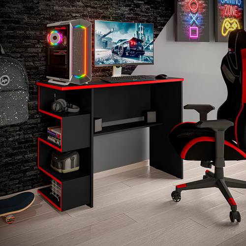 mesa para computador gamer elite - escrivaninha - cores variadas